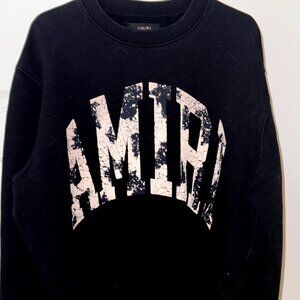 AMIRI Cracked Logo Crewneck Sweatshirt – Unisex, Size M, Distressed Graphic